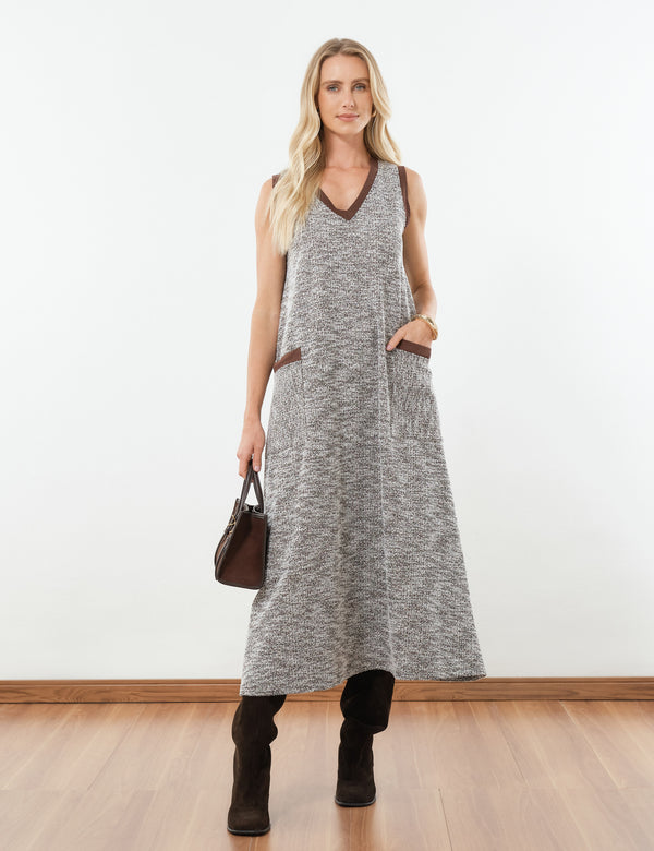 Vestido Tweed Sofia Marrom