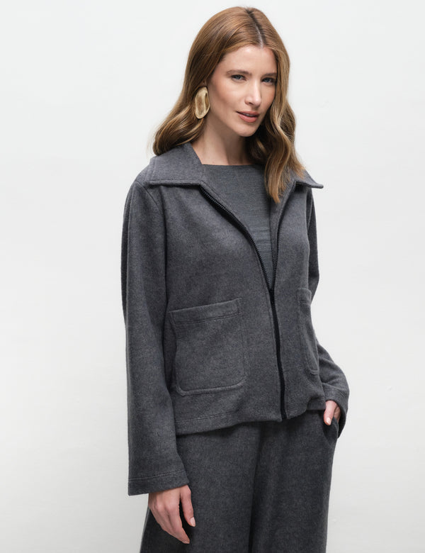 Jaqueta Zíper Fuchsia Gray
