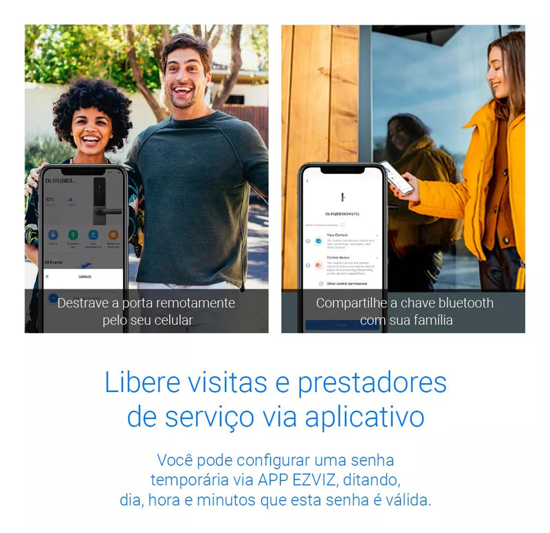 Fechadura Inteligente DL05 Wi-Fi BT biometria senha tag EZVIZ