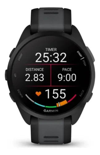 Garmin Forerunner 165 Smartwatch, Tela AMOLED 48mm, Pulseira Esportiva Preto, Compatível com Android/iOS, GPS Integrado e Resistente à Água 5 ATM