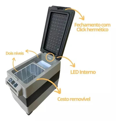Maxx freezer Portátil 55l 12v/24v 110v/220v (Com Autonomia de até 36 horas) - Acompanha Rodinhas