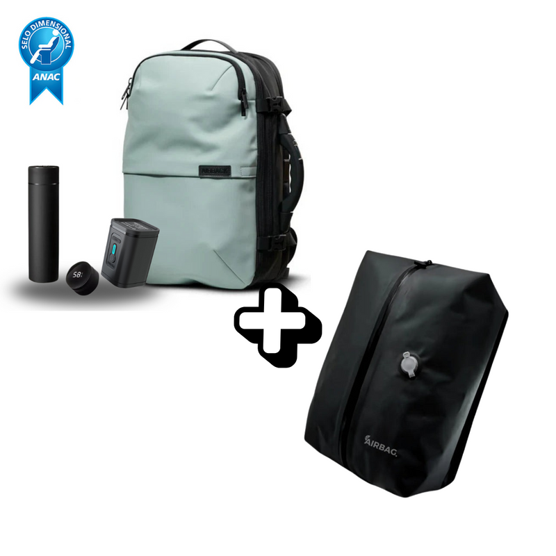 Mochila SuperBag  + Sistema de vácuo integrado + Garrafa Inteligente + Bomba de ar portátil