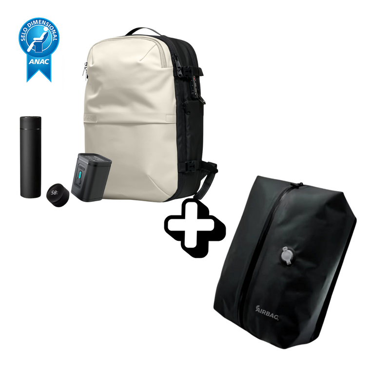 Mochila SuperBag  + Sistema de vácuo integrado + Garrafa Inteligente + Bomba de ar portátil