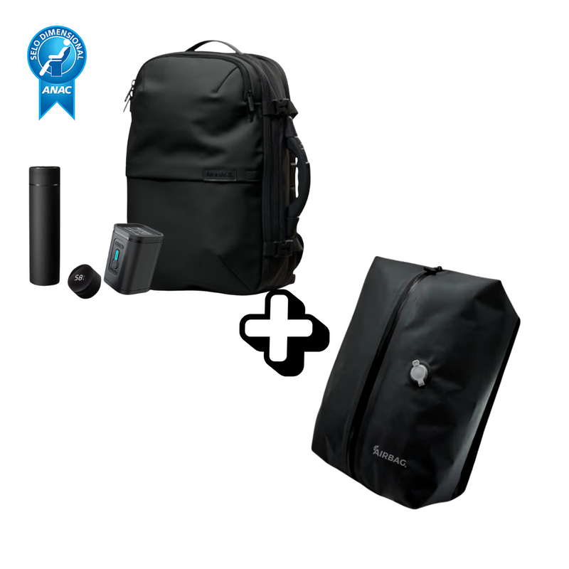 Mochila SuperBag  + Sistema de vácuo integrado + Garrafa Inteligente + Bomba de ar portátil