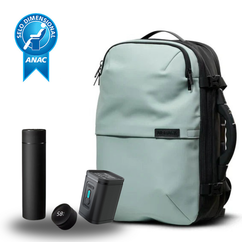 Mochila SuperBag  + Sistema de vácuo integrado + Garrafa Inteligente + Bomba de ar portátil