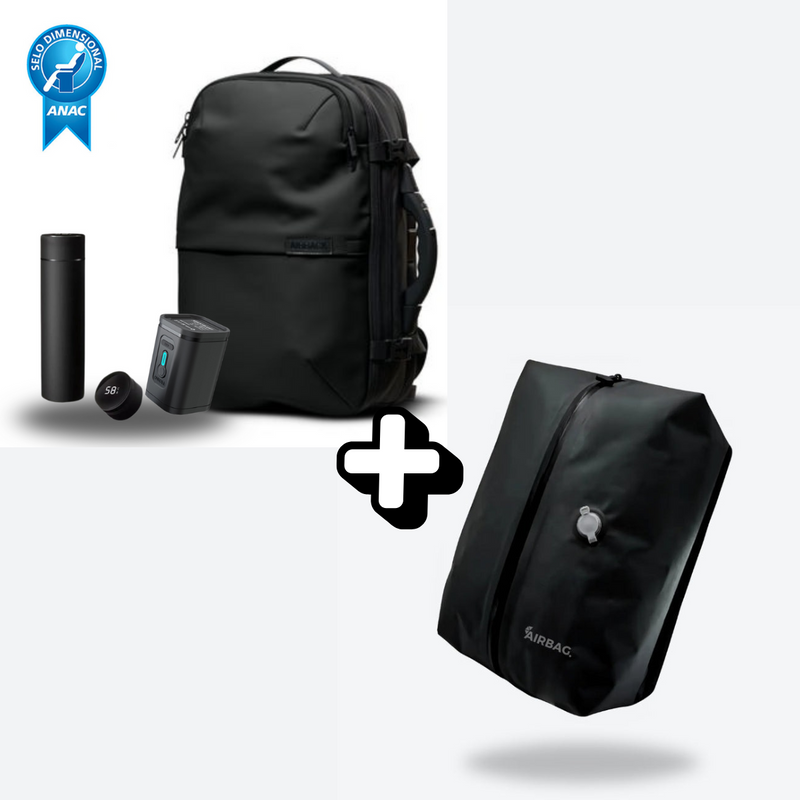 Mochila SuperBag  + Sistema de vácuo integrado + Garrafa Inteligente + Bomba de ar portátil