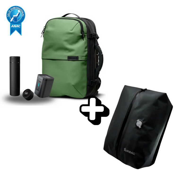 Mochila SuperBag  + Sistema de vácuo integrado + Garrafa Inteligente + Bomba de ar portátil