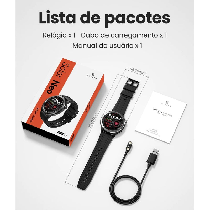 Relógio Esportivo Solar Neo À Prova D'água