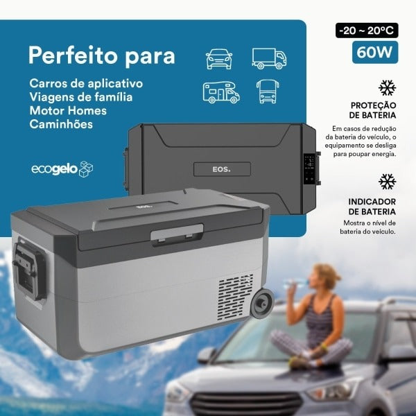 Freezer e Geladeira Portátil EOS 35 Litros Dupla Ação Quadrivolt EFC40 110V/220V/12V/24V