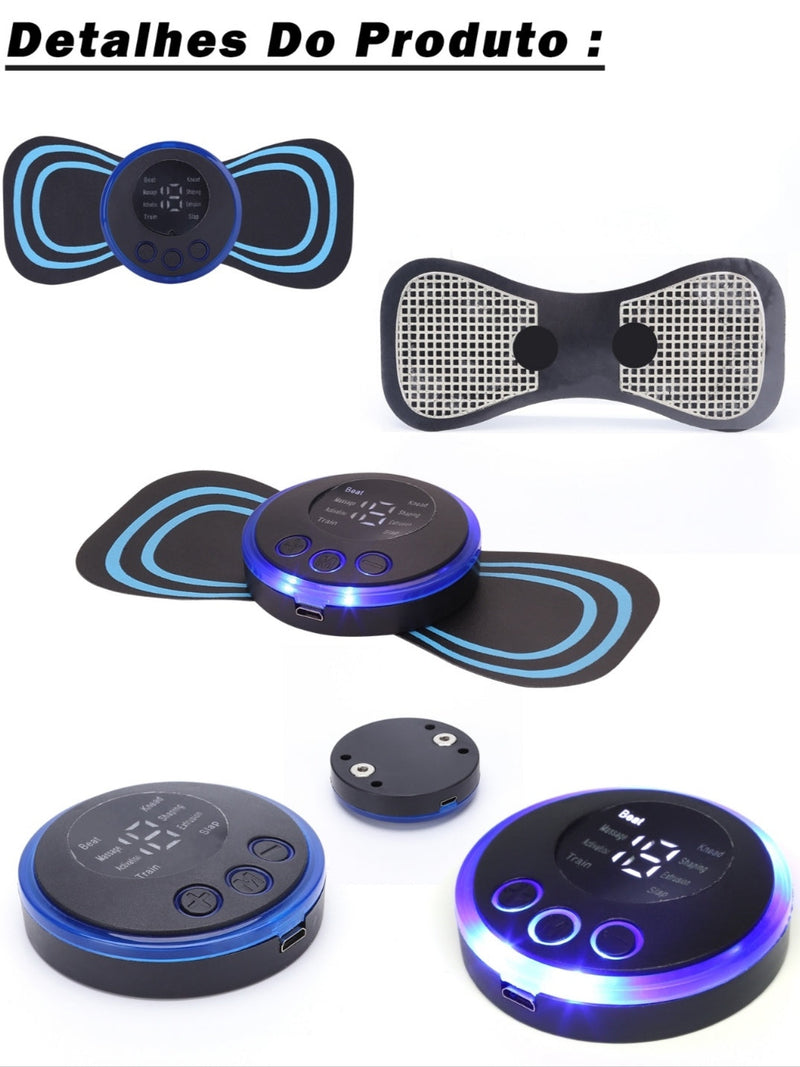 Mini Massageador Muscular Elétrico Portátil Recarregável