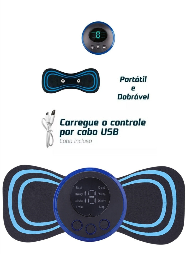 Mini Massageador Muscular Elétrico Portátil Recarregável