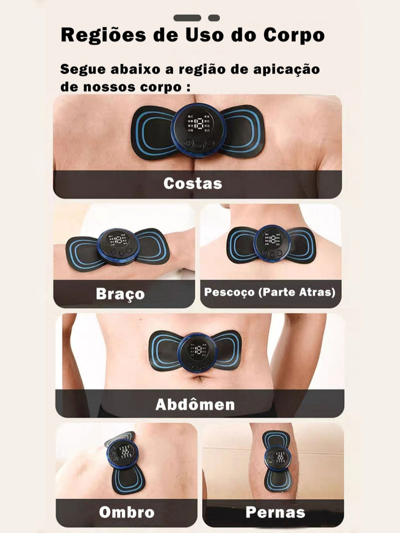 Mini Massageador Muscular Elétrico Portátil Recarregável