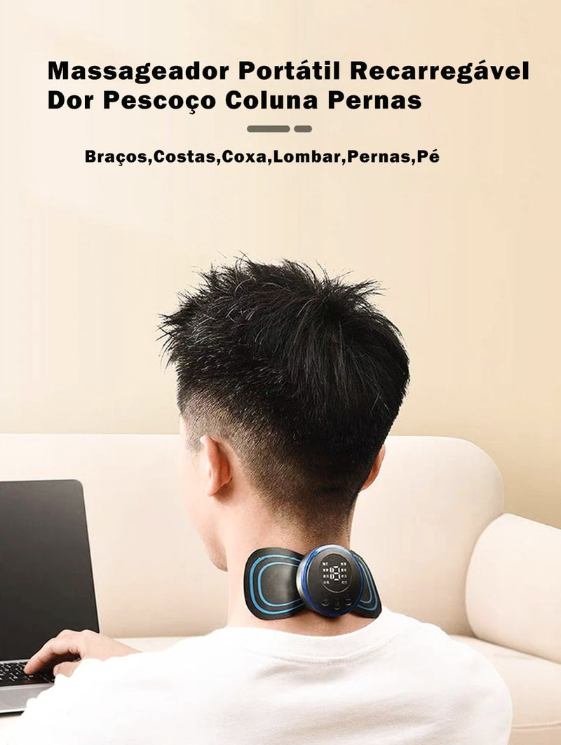 Mini Massageador Muscular Elétrico Portátil Recarregável