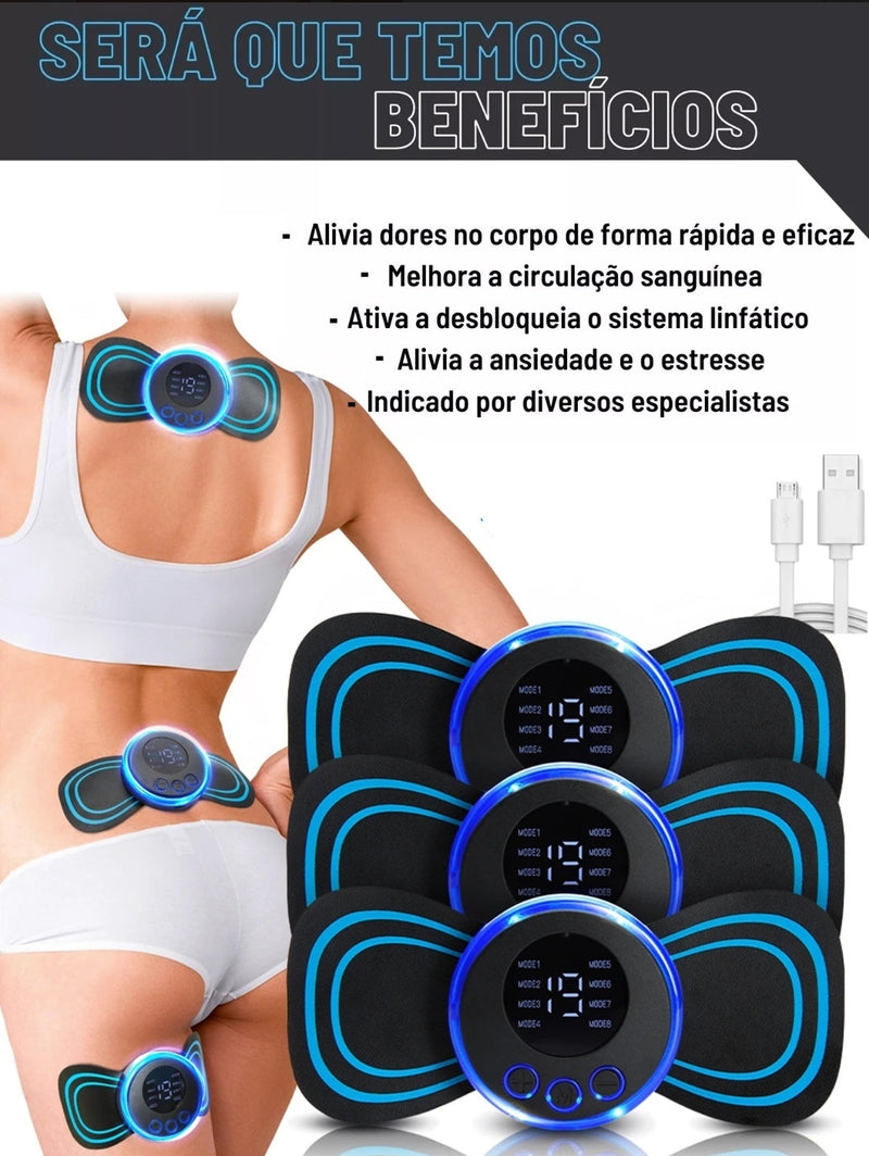 Mini Massageador Muscular Elétrico Portátil Recarregável