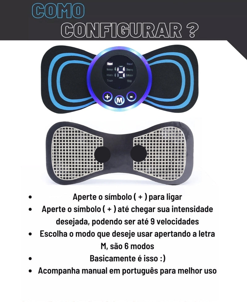 Mini Massageador Muscular Elétrico Portátil Recarregável